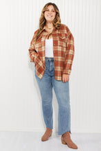 Load image into Gallery viewer, Haptics Pumpkin Pie Full Size Plaid Longline Shacket
