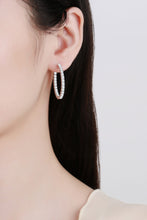 Load image into Gallery viewer, Moissanite Rhodium-Plated Hoop Earrings
