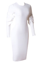 Load image into Gallery viewer, Zip-Back Slit Crewneck Bodycon Dress
