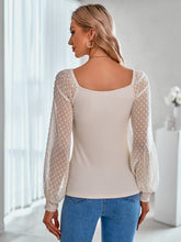 Load image into Gallery viewer, Swiss Dot Raglan Sleeve Tied Top
