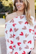 Load image into Gallery viewer, Heimish Full Size Leopard Heart Boat Neck Top
