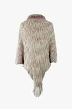 Load image into Gallery viewer, Heathered Dolman Sleeve Fringed Poncho
