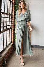 Load image into Gallery viewer, HEYSON Full Size Napa Valley Gauze Surplice Midi Dress
