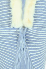 Load image into Gallery viewer, Striped Faux Fur Trim Open Front Cardigan
