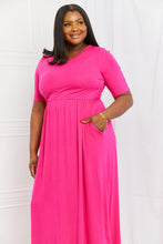 Load image into Gallery viewer, Celeste Sweetheart Full Size Short Sleeve Maxi Dress in Hot Pink
