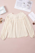 Load image into Gallery viewer, Swiss Dot Lace-Up Lace Trim Blouse
