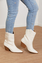 Load image into Gallery viewer, Qupid Howdy Y&#39;all Corp Mid-Calf Cowboy Boots in Stone
