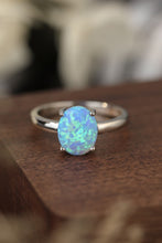 Load image into Gallery viewer, 925 Sterling Silver Opal Solitaire Ring
