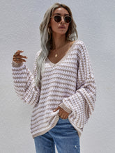 Load image into Gallery viewer, Striped Horizontal Ribbing Scoop Neck Sweater
