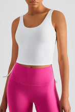 Load image into Gallery viewer, Side Drawstring Scoop Neck Sports Tank
