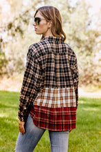 Load image into Gallery viewer, Sugarfox Destined for More Full Size Plaid Spliced Shacket
