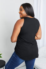 Load image into Gallery viewer, Zenana Full Size Round Neck Tunic Tank Top in Black
