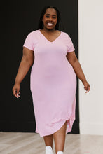 Load image into Gallery viewer, P &amp; Rose Plot Twist Full Size T-Shirt Dress with Pockets in Rose
