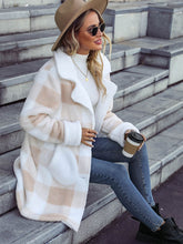 Load image into Gallery viewer, Plaid Lapel Collar Brushed Coat with Pockets
