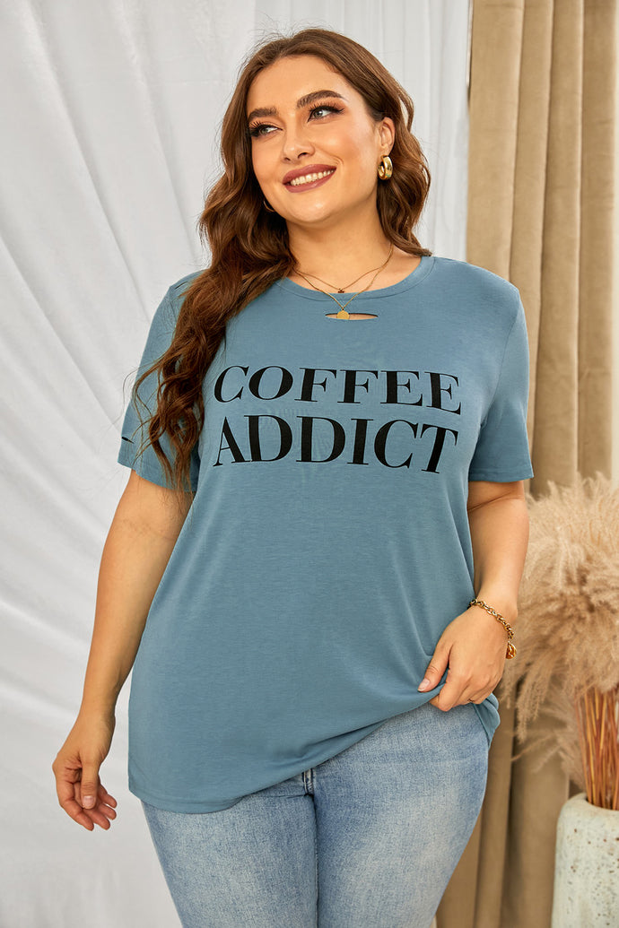 Plus Size Graphic Distressed Tee