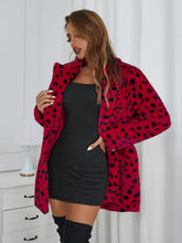 Load image into Gallery viewer, Printed Double-Breasted Lapel Collar Fleece Jacket
