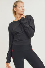 Load image into Gallery viewer, Black Back Smocking Long Sleeve Top | DIBS 302
