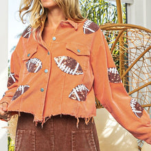 Load image into Gallery viewer, Dropped Shoulder Football Print Jacket
