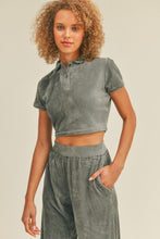 Load image into Gallery viewer, Kimberly C Full Size Cropped Polo Shirt and Wide Leg Pants Set
