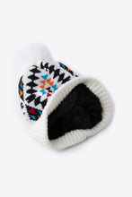 Load image into Gallery viewer, Geometric Pom-Pom Cuffed Beanie
