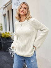 Load image into Gallery viewer, Raglan Sleeve Waffle Knit Sweater
