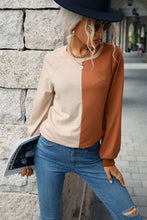 Load image into Gallery viewer, Two-Tone Round Neck Raglan Sleeve Sweatshirt
