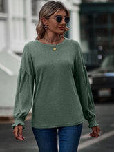Load image into Gallery viewer, Round Neck Dropped Shoulder Flounce Sleeve T-Shirt

