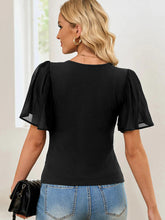 Load image into Gallery viewer, V Neck Flutter Sleeve Top
