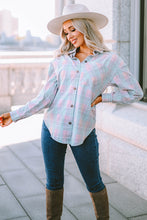 Load image into Gallery viewer, Plaid Button-Up Dropped Shoulder Shirt
