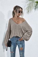 Load image into Gallery viewer, Lantern Sleeve Dropped Shoulder Knit Top
