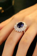 Load image into Gallery viewer, 5 Carat Lab-Grown Sapphire Flower Shape Ring
