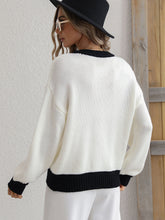 Load image into Gallery viewer, Contrast Dropped Shoulder Ribbed Trim Sweater DIBS 079
