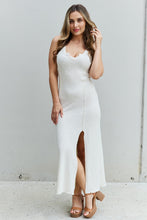 Load image into Gallery viewer, Culture Code Look At Me Full Size Notch Neck Maxi Dress with Slit in Ivory

