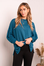 Load image into Gallery viewer, Yelete Full Size Side Slit Dropped Shoulder Top
