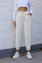 Load image into Gallery viewer, Lace Up Cropped Joggers with Pockets
