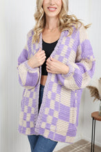 Load image into Gallery viewer, Petal Dew Checkered Open Front Longline Cardigan
