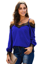 Load image into Gallery viewer, Eyelash Lace Cold Shoulder Top
