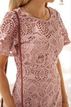 Load image into Gallery viewer, Lace Crochet Zip-Back Mini Dress
