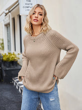 Load image into Gallery viewer, Raglan Sleeve Waffle Knit Sweater
