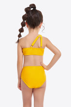Load image into Gallery viewer, Ruffled One-Shoulder Buckle Detail Two-Piece Swim Set
