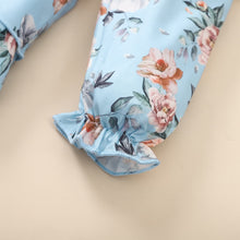 Load image into Gallery viewer, Girls Floral Smocked Flounce Sleeve Layered Dress
