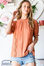 Load image into Gallery viewer, Frill Neck Short Flounce Sleeve Blouse
