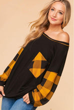 Load image into Gallery viewer, Haptics Full Size Plaid Dropped Shoulder Sweatshirt
