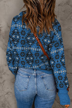 Load image into Gallery viewer, Geometric Print Quarter-Zipper Sweater
