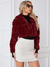 Load image into Gallery viewer, Faux Fur Collared Cropped Jacket

