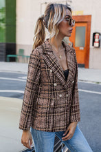 Load image into Gallery viewer, Full Size Plaid Buttoned Blazer
