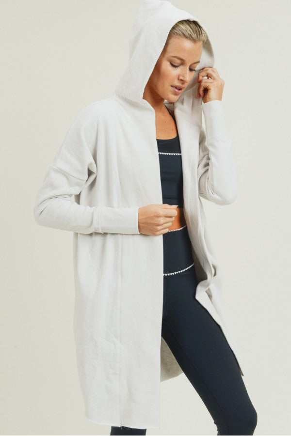 Long cardigan with hoodie natural | DIBS 752