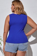 Load image into Gallery viewer, Plus Size Cutout Round Neck Sleeveless Top
