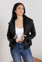 Load image into Gallery viewer, Coalition LA Michigan Avenue Hooded Vegan Leather Jacket
