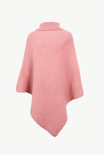 Load image into Gallery viewer, Handkerchief Hem Turtleneck Poncho Sweater
